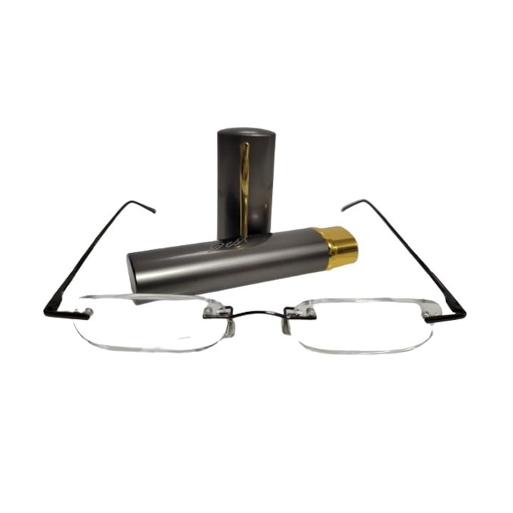 Szemüveg, dioptria +2,5, fém keret tartozék, szürke, Best