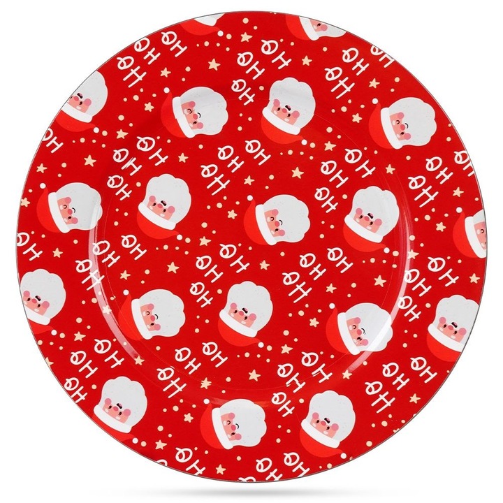 Suport de masa de sarbatoare, Vilde, festiva decorativa / covoras de vase rosu de Craciun mitzvah 33 cm