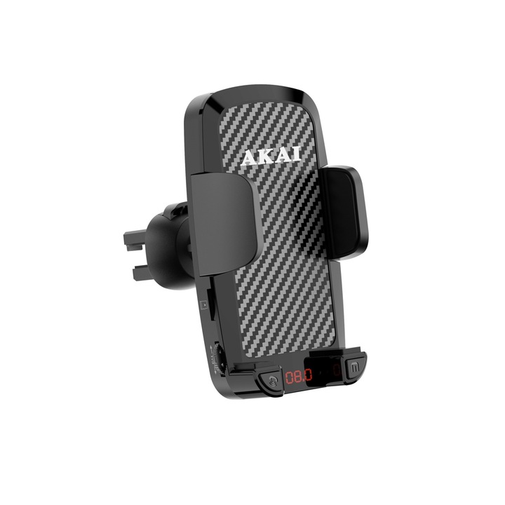 IdealSTORE autótelefon tartó, FM adó funkcióval, USB töltővel, bluetooth funkcióval, 5 V kimenettel