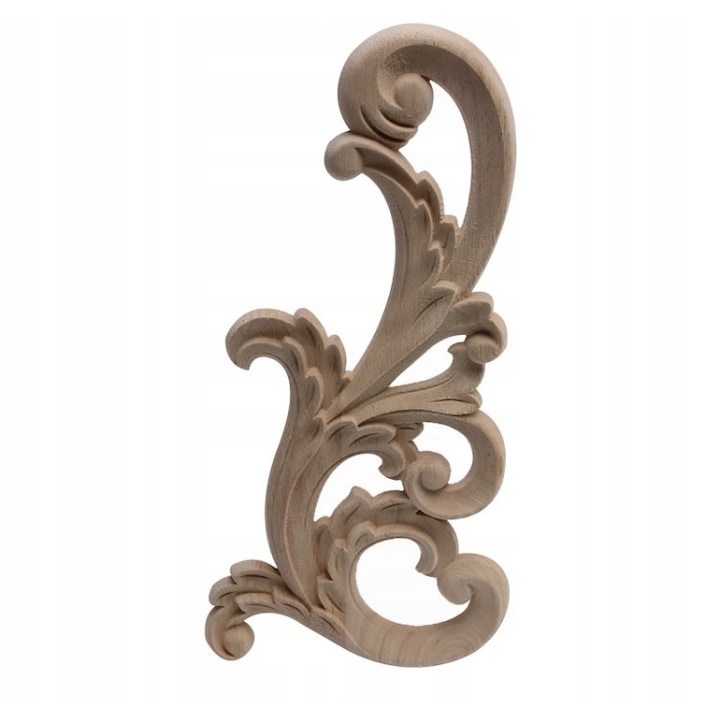 Coltare decorative mobilier, Orna, Lemn, 4 buc, Maro