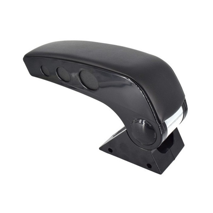 Cotiera Universala idealSTORE cu Baza Metalica Negru/Crom, Dimensiuni 33 X 11 cm, Material Premium, Calitate Superioara, Rezistenta la Socuri, Model Elegant, Piele Ecologica