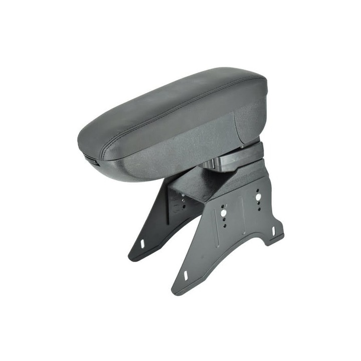 Cotiera Auto idealSTORE Universala cu Baza Metalica Neagra, Inaltime reglabila, Dimensiuni 32 x 12 cm, Compatibila si pentru Logan, Material Premium, Calitate Superioara, Rezistenta la Socuri, Model Elegant, Piele Ecologica