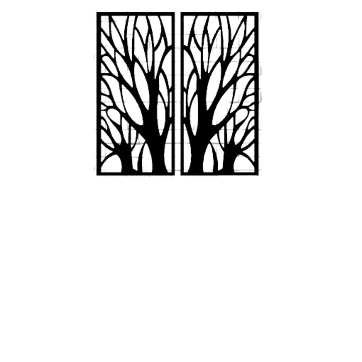 Panou decorativ traforat Mdf negru, Mos138n, 100 x 96 cm, 6 mm