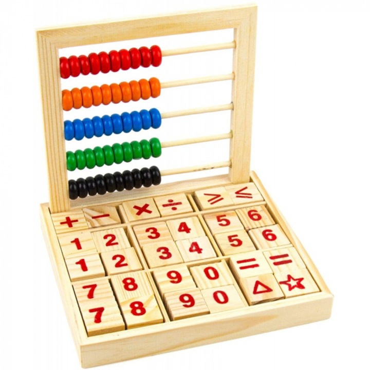 Fából készült számláló játék abakusszal