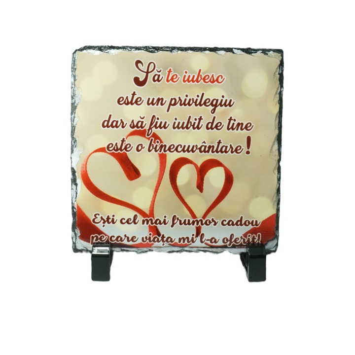 Placheta decorativa „Sa te iubesc este un privilegiu", 14×14 CM