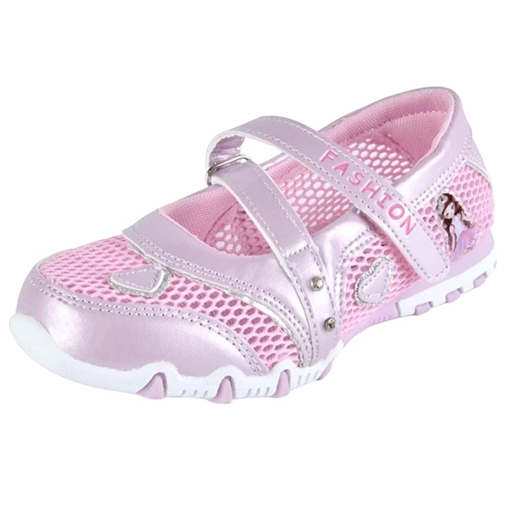 Sandale pentru copii Wishliker, poliester/cauciuc, roz/alb, marimea 26