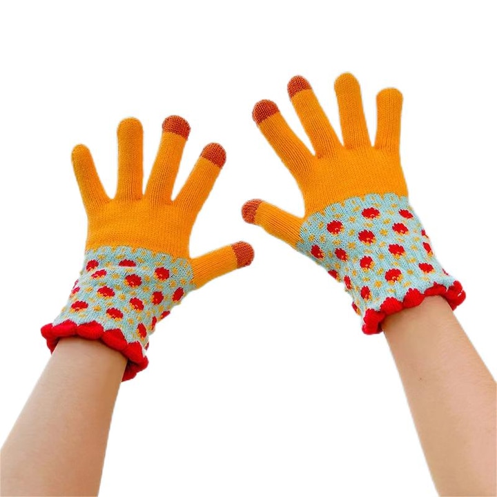 Зимни ръкавици с тъчскрийн за жени, Акрилни, Многоцветни, OneSize