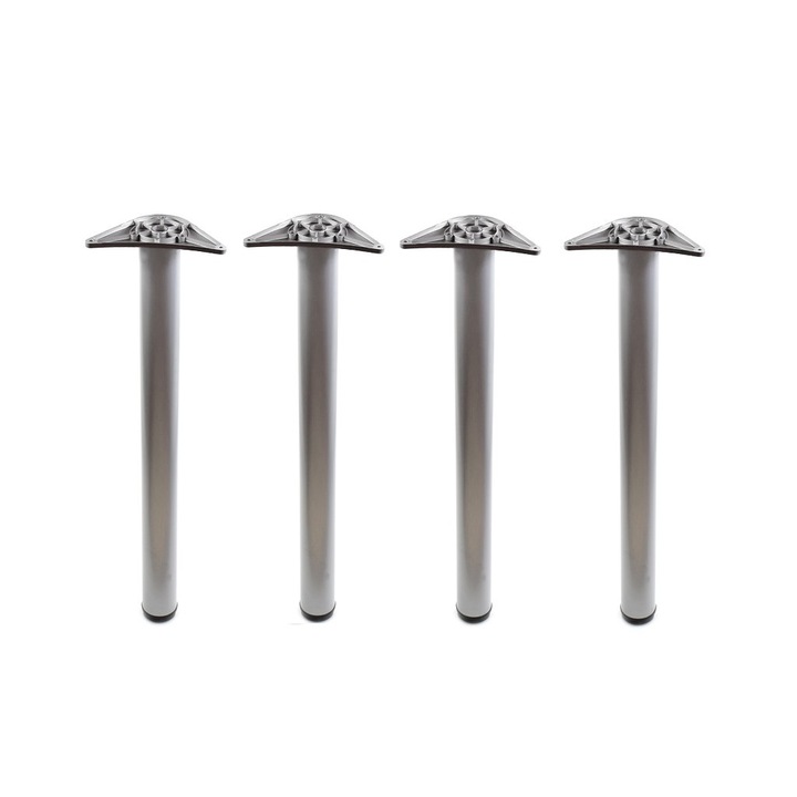 Set 4 picioare H 710x60mm, otel gri mat