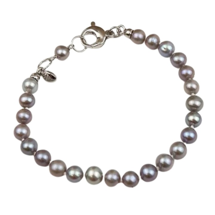 Bratara Purity cu perle de cultura gri, 20 cm