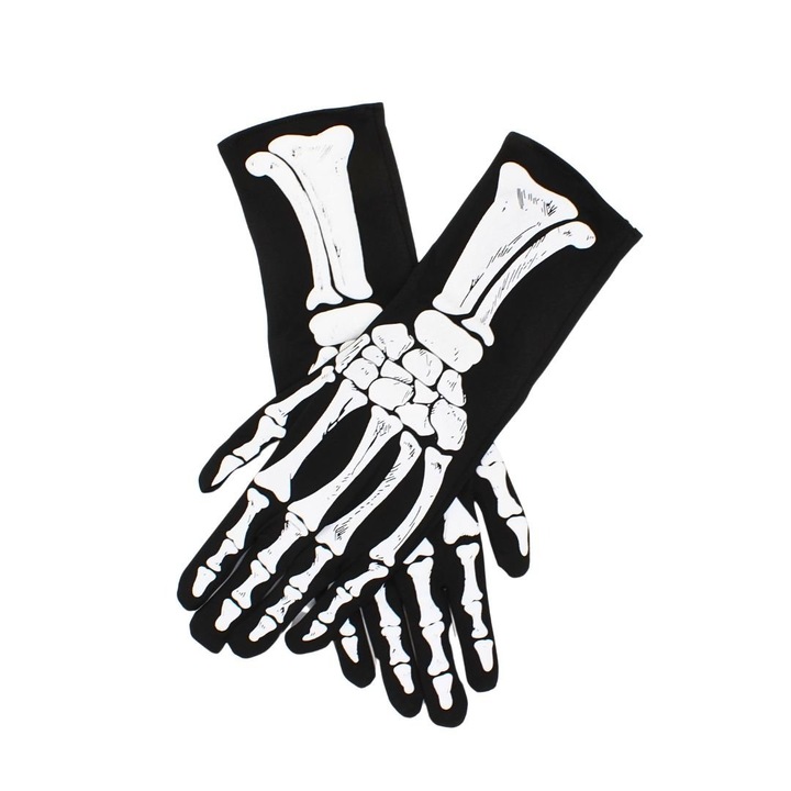 Manusi de Halloween, Amscan, model Skeleton 3d gloves, one size, 33 cm