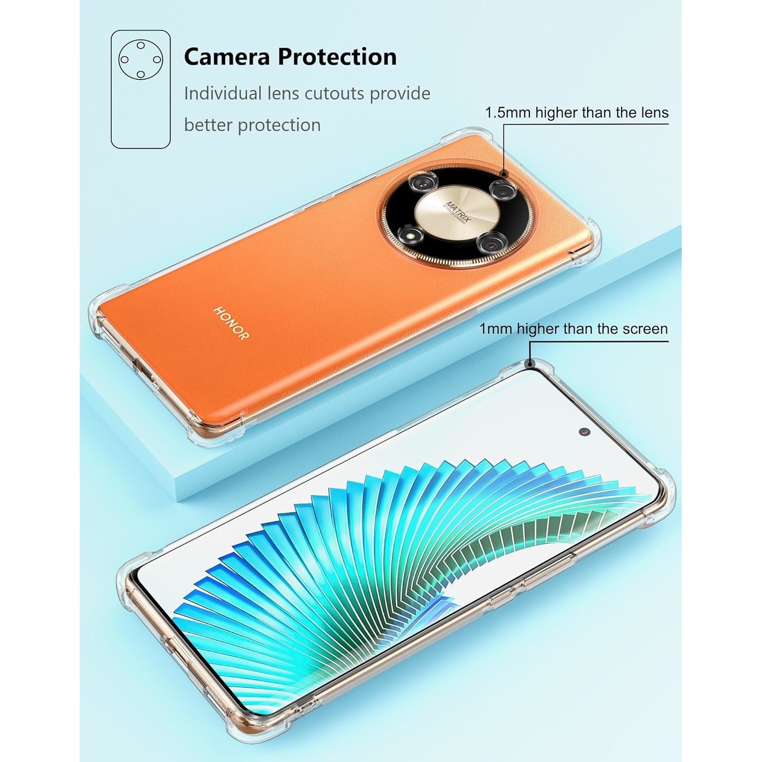 Husa pentru Honor Magic 6 Lite Anti-Shock 1.5mm, reinforced 4 corners, Aiyando, transparent