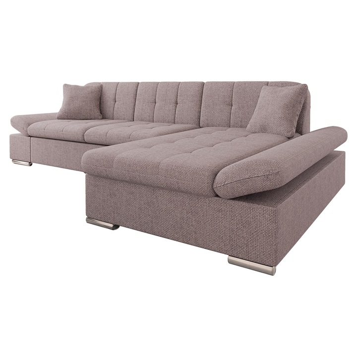 Coltar rabatabil Laviva Premium, MIRJAN24, dreapta, roz, 161x278x76 cm