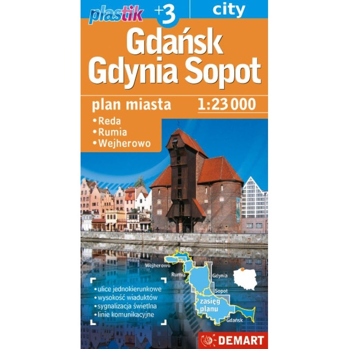 Gdańsk Gdynia Sopot + 3. Plan miasta 1:23 000, 2023