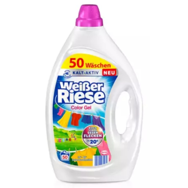Detergent lichid, Weisser, Pentru rufe colorate, 50 spalari, 2.25l