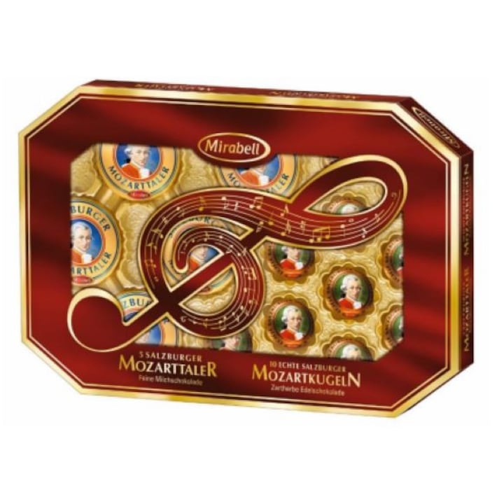 Шоколадови бонбони Моцарт Mirabell, 10 бонбона/5монети, 271гр