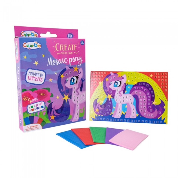 Matrica pónikkal a számokon, Askato, Multicolor, 3+