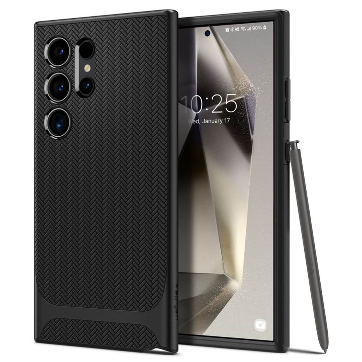 Калъф за мобилен телефон Spigen за Samsung Galaxy S24 Ultra, Neo Hybrid, Черен