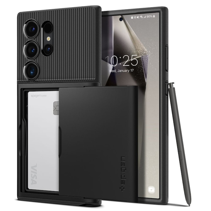 Калъф за мобилен телефон Spigen за Samsung Galaxy S24 Ultra, Slim Armor CS, Black