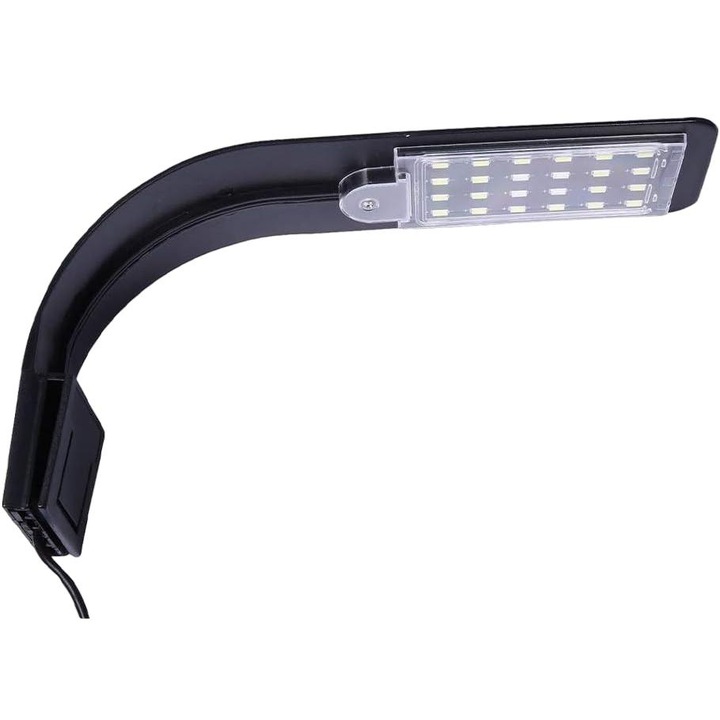Lumina pentru acvariu, 3 niveluri de reglare a intensitatii, 10W, lumina LED, Negru