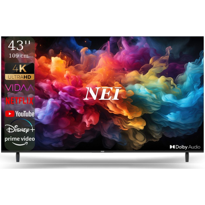 NEI LED TV 43NE6901, 109 cm, Smart, 4K Ultra HD, E osztály
