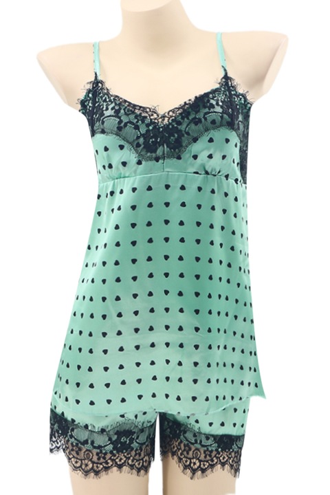 Pijama din satin S-632verde 92719, Verde