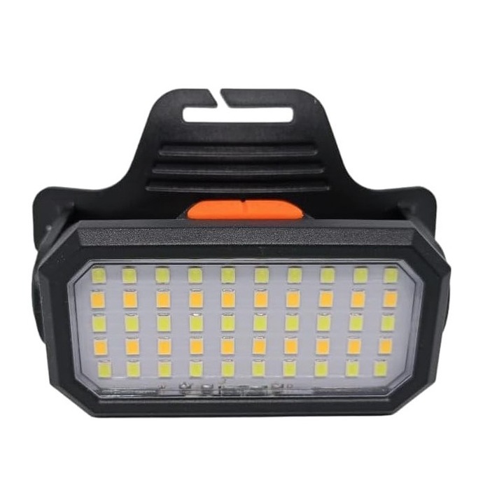 Челник, 6 режима, зареждащи се през USB, 50 светодиода, правоъгълен, черен