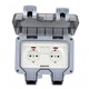 Priza dubla exterior INNOVIX, Model Standard European, 250V/16A, IP66, rezistenta la apa si praf, gri cu intrerupatoare individuale
