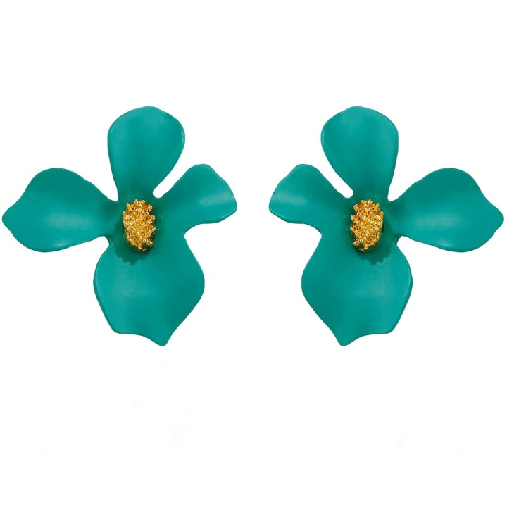 Cercei petale, Peeik, Turcoaz