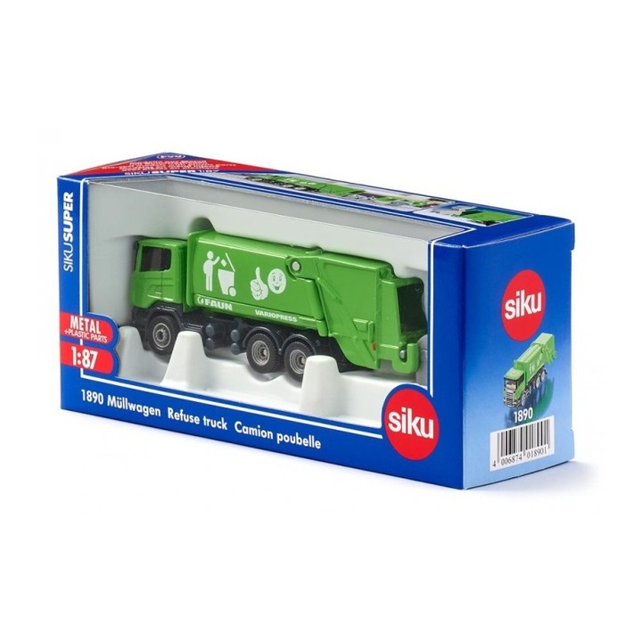 Играчка камион за боклук, Siku, 1:87, Green