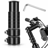 Adaptor de ridicare pentru tija ghidonului de bicicleta, JESWO®, Ajusteaza inaltimea ghidonului, reduce presiunea pe talie, ideal pentru MTB/off-road, Aluminiu, 13.8x2.8x2.2cm, Negru