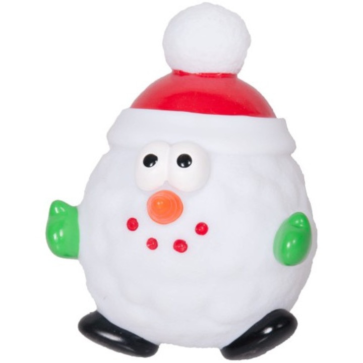 Jucarie pentru caini, Wesolypupil, Cauciuc, Model om de zapada, Multicolor