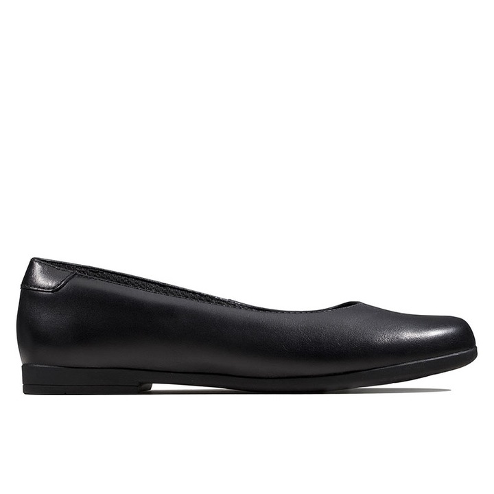 Balerini copii, Clarks, Piele naturala, Negru, 22 EU