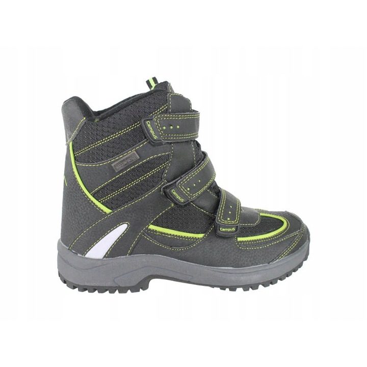 Gyermek hócsizma, CAMPUS, Természetes bőr, Zöld/Szürke