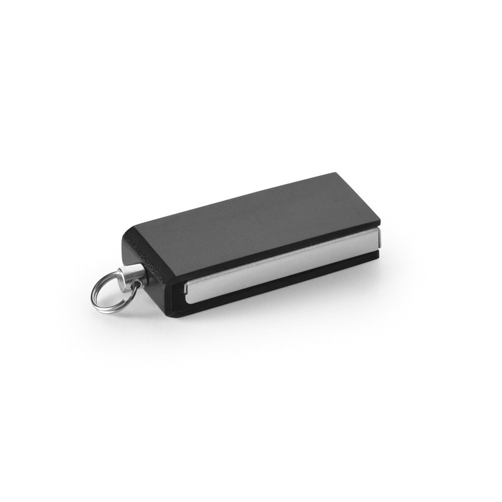 Мини USB флашка PAUL, Алуминий, 8GB, Черен, 33 x 12 x 6 мм