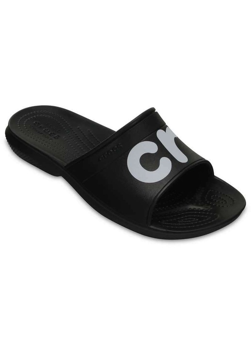 Slapi Crocs Classic Graphic Slide, negri, material Croslite, 36.5 EU