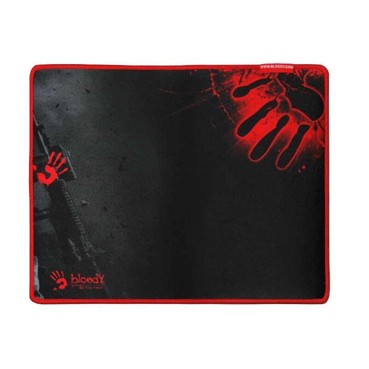 Mouse pad, A4TECH Bloody B-081S, Gamer, 350x280x2 mm, Textil, Anti-alunecare, Negru-Rosu