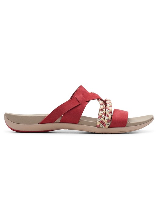 Női klumpa, Clarks, Tealite Slide, Nubuk Bőr, Piros, 36 EU