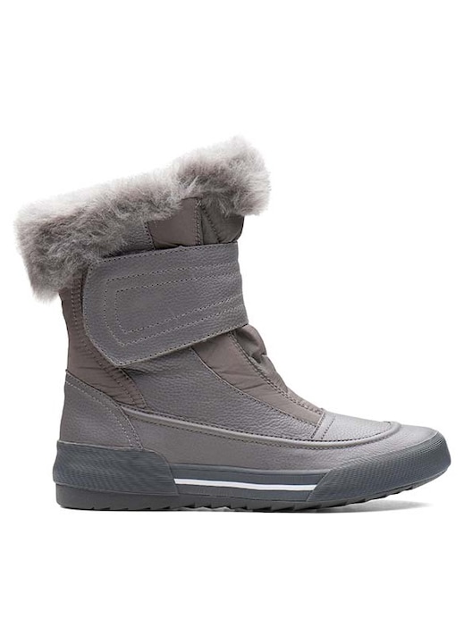 Дамски боти, Clarks, Кожени, Сиви, 37