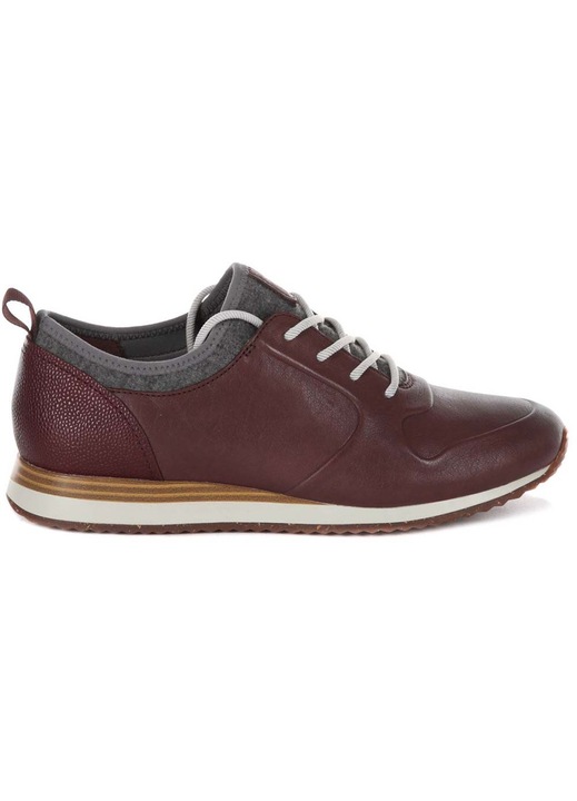 Pantofi dama, Clarks, Piele naturala, Visiniu/Gri