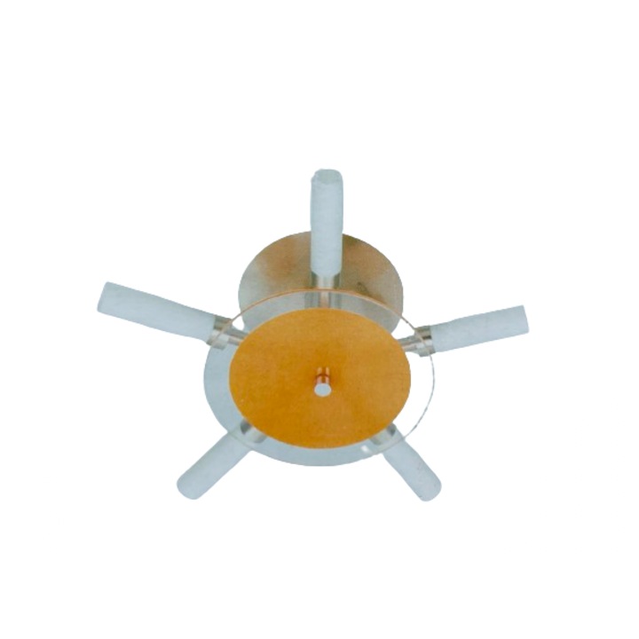 Плафон ORBIT COLOR DL G9 5x40W хромирана метална рамка и оранжево стъкло хромирани рамена матова стъклена тръба Диаметър на абажура 380 мм ESTO