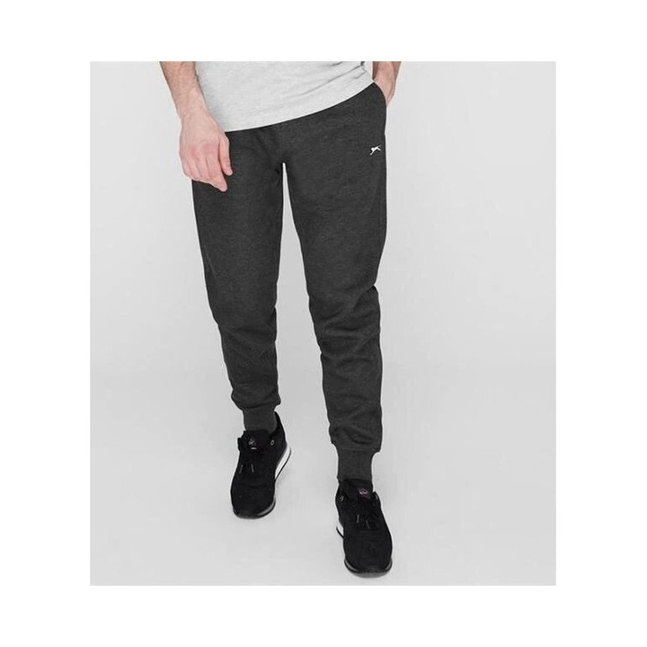 Pantaloni sport barbati, Slazenger, Fleece, Gri inchis, XXL