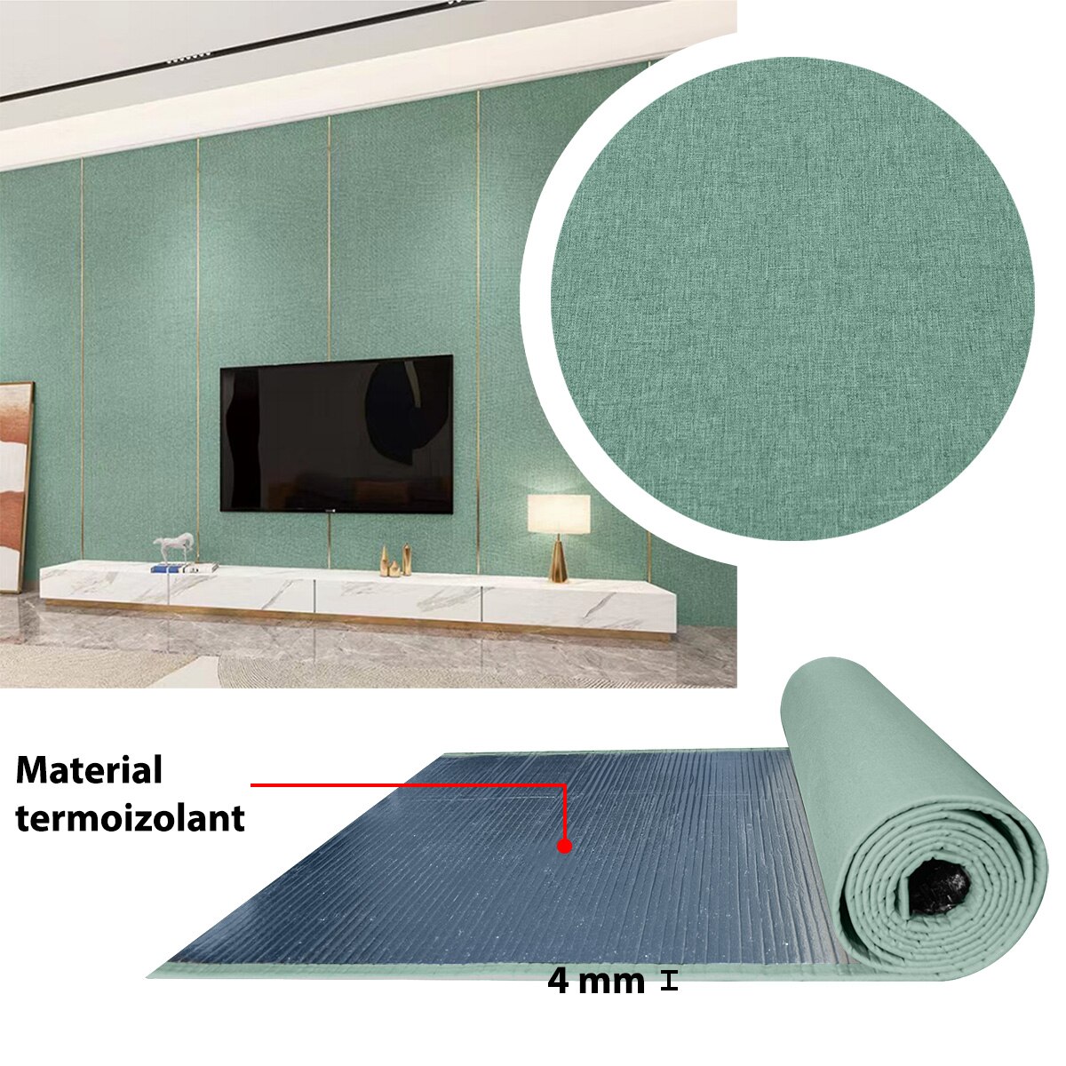 Rola tapet autoadeziv, panzat, 4mm grosime, Naimeed D5728, design ...