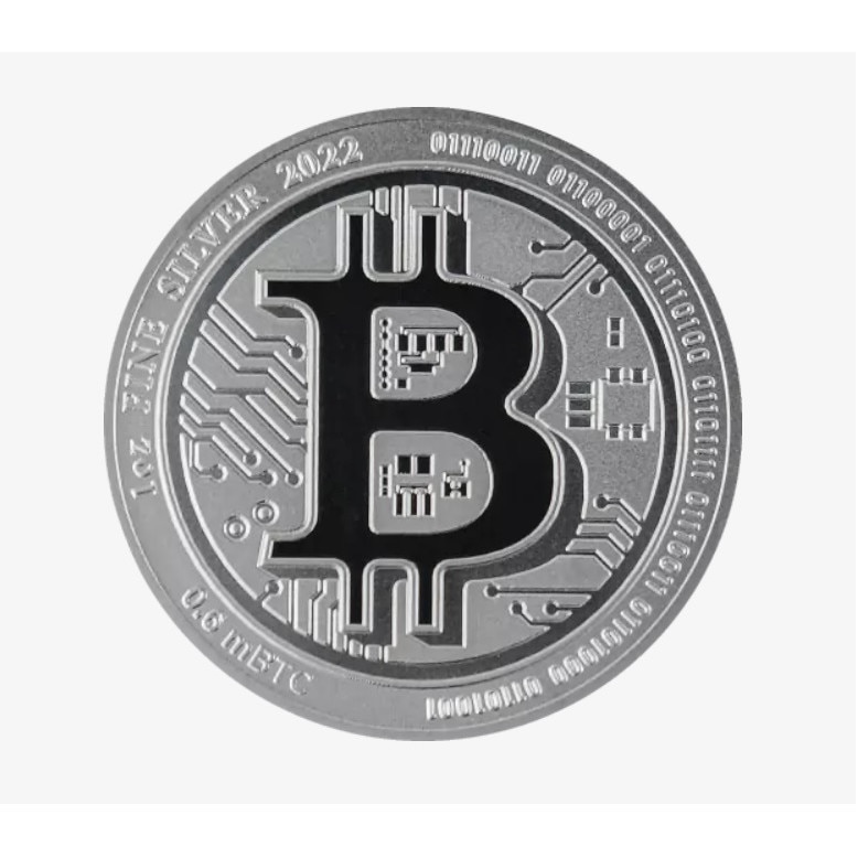 Moneda Argint Bitcoin, 31.1035 g, (o uncie), puritate 999.9‰ - eMAG.ro