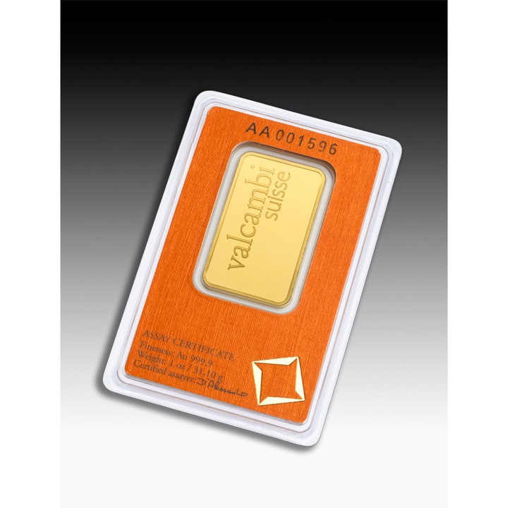 Lingou Aur 24 K, Valcambi, 31.1035g, (o uncie), puritate 999.9‰