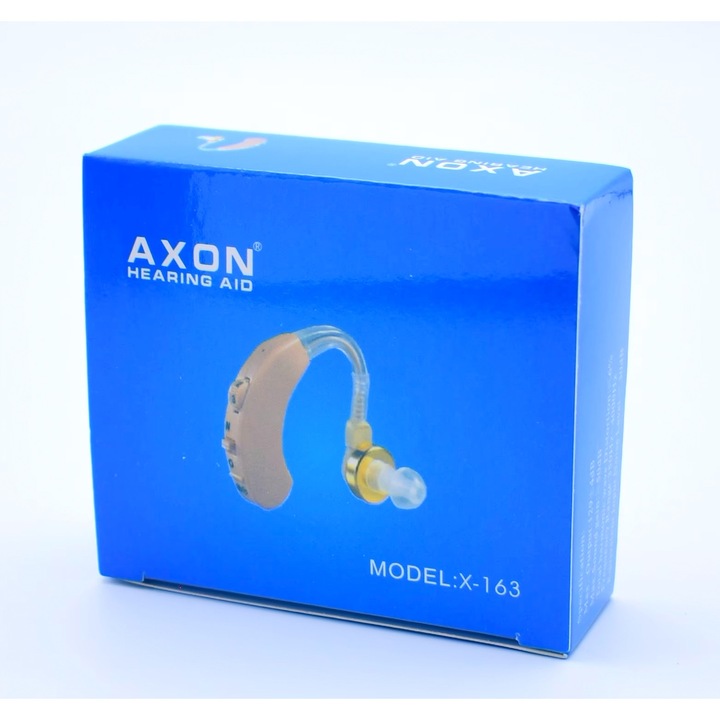 Aparat Auditiv Axon™ X163 OnePepito®, cu baterii, 129 dB, Amplificator de sunet, 3 olive, Volum reglabil