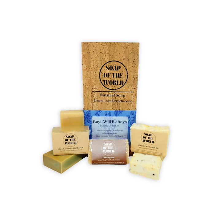 Комплект сапуни Boys will be Boys, Soap of the world, Натурални масла, 3 броя