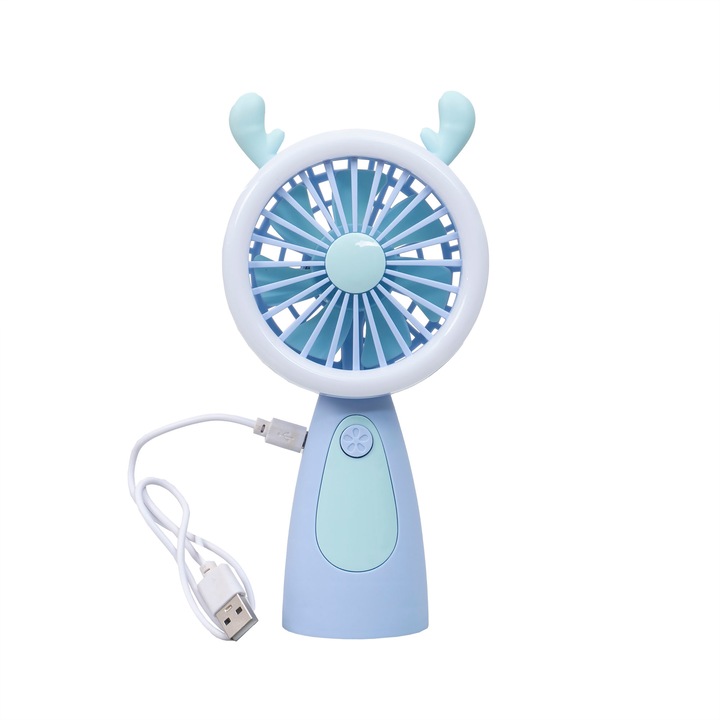 Kézi ventilátor, USB tápegység, 3,7 W, 3 sebesség, lila / ZTS 8242