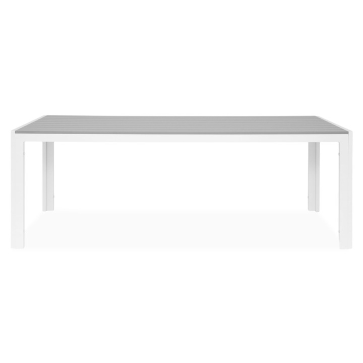Masa dreptunghiulara mare gradina/terasa, Maison Mex ENCORE, L.205 l.90 H.74, alb/gri