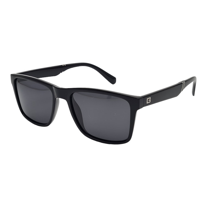 Ochelari de soare Polarizati, unisex, dreptunghiulari, P6609C3, negru