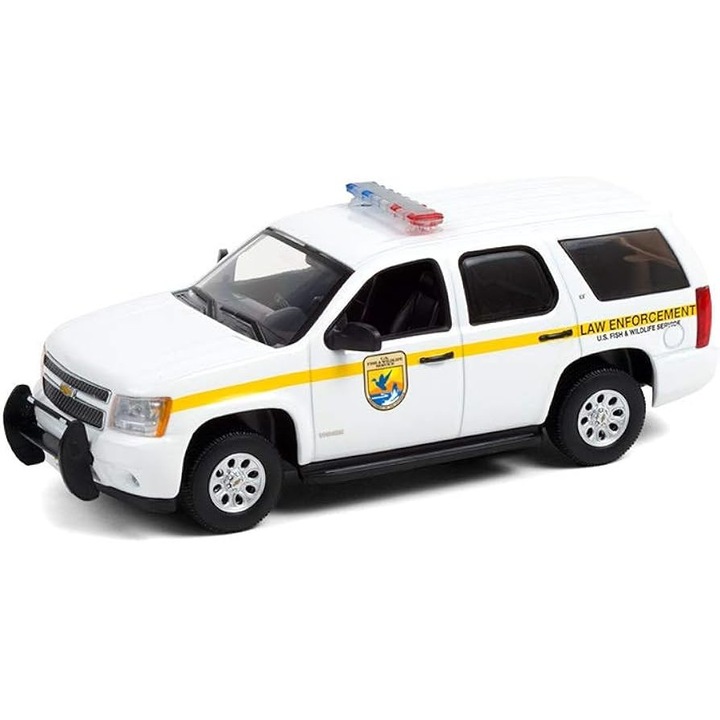 Chevrolet Tahoe U.S. Fish & Wildlife 2012 modell, fehér, 1:43 méretarány, Greenlight